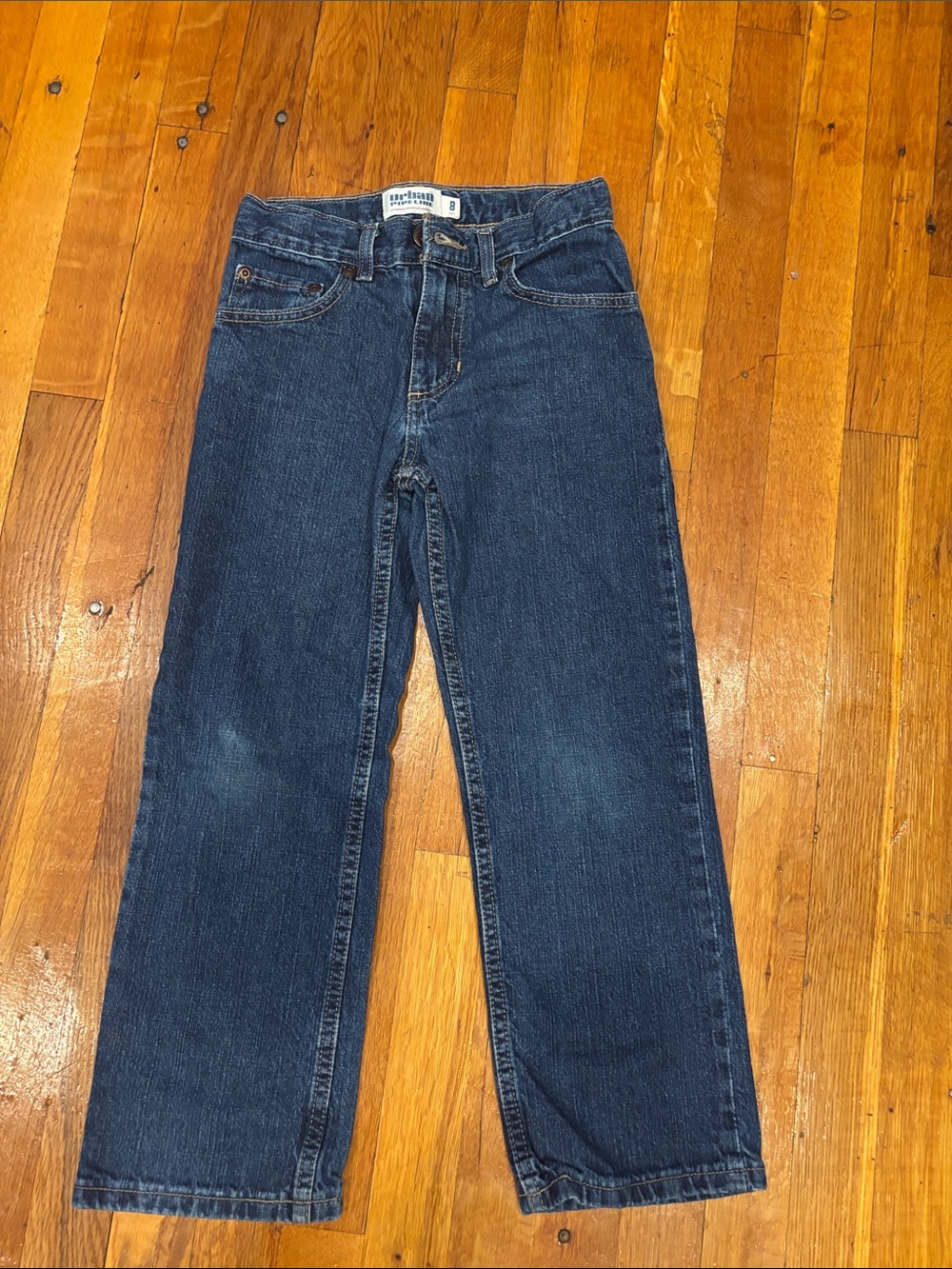 urban pipeline Boys Dark Blue Straight Leg Jeans